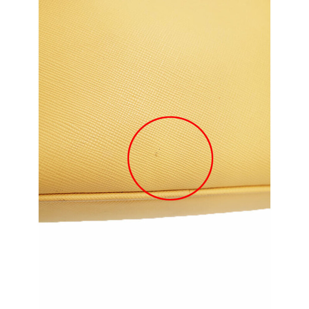Prada Saffiano leather Bauletto handbag Yellow - Picture 5 of 9
